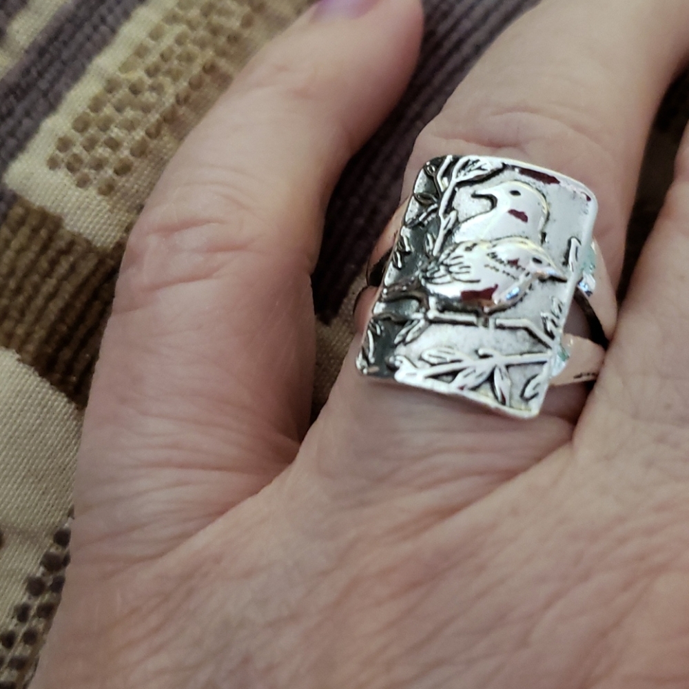 🆕️ 🐦Sterling silver birds relief ring - Picture 5 of 11